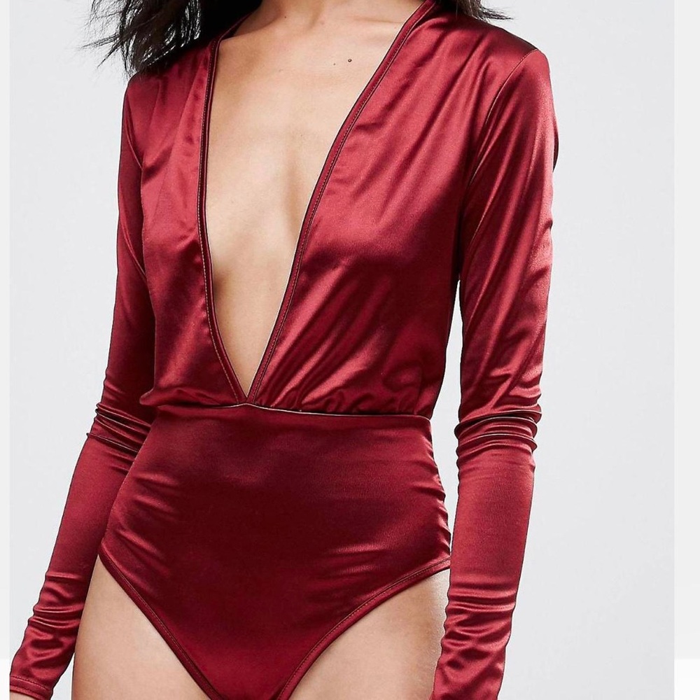 Red Silk Bodysuit